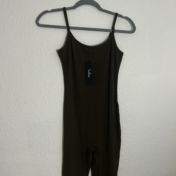 NWT Lulus Hunter Green Ribbed Jumpsuit - Picture 5 of 6